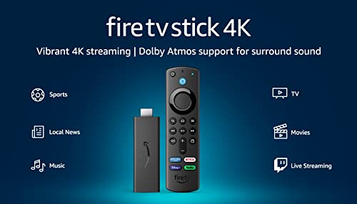 Fire TV Stick 4K, brilliant 4K streaming quality, TV and smart home controls, free and live TV - Canlaa