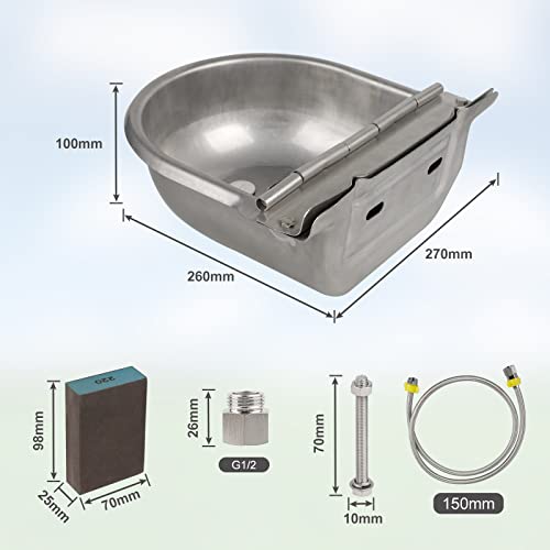 Automatic Waterer Update with Drain Hole, Cow Drinking Water Bowl with Pipe Hose - Canlaa