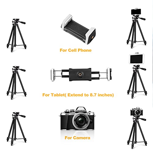 Aureday Phone Tripod, 50” Extendable Adjustable Smartphone & Tablet Tripod Stand wit - Canlaa