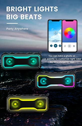 Twinkle Portable Bluetooth Speaker, Wireless Speaker with RGB LED Light, IPX7 Water - Canlaa