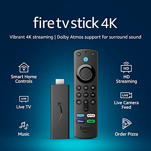 Fire TV Stick 4K, brilliant 4K streaming quality, TV and smart home controls, free and live TV - Canlaa