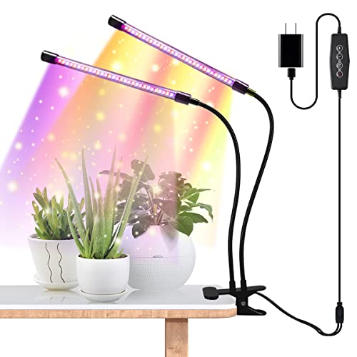 Juhefa Plant Grow Light, Full Spectrum Dual-Head 60 LED Clip-on Plant Lamp for I - Canlaa