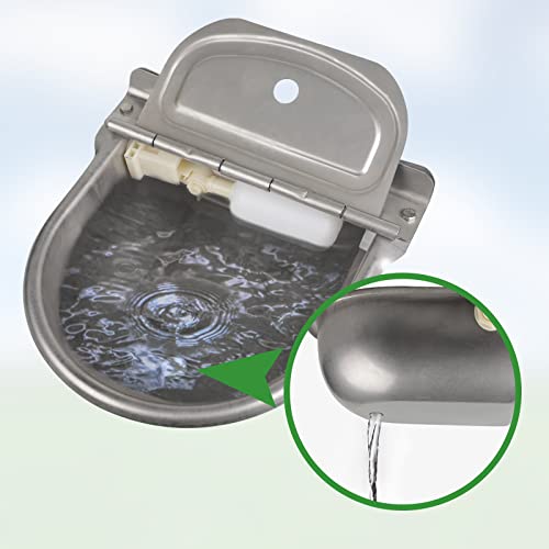 Automatic Waterer Update with Drain Hole, Cow Drinking Water Bowl with Pipe Hose - Canlaa