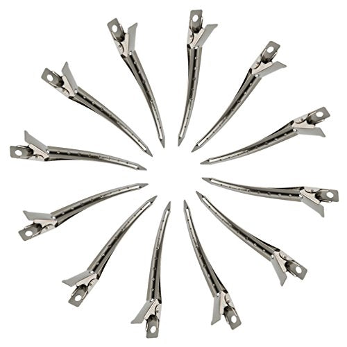 24 Packs Duck Bill Clips, Bantoye 3.5 Inches Rustproof Metal Alligator Curl Clips - Canlaa