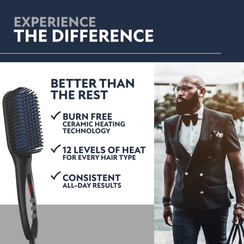 Arkam Beard Straightener for Men -Premium Heated Beard Brush Kit w/Anti-Scald - Canlaa