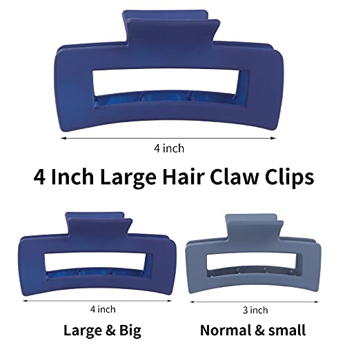 4.1 Inch Large Hair Claw Clips 12 Pcs Big Hair Clips for Thick Hair Rectangular Claw - Canlaa