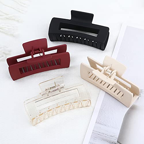 4.1 Inch Large Hair Claw Clips 12 Pcs Big Hair Clips for Thick Hair Rectangular Claw - Canlaa