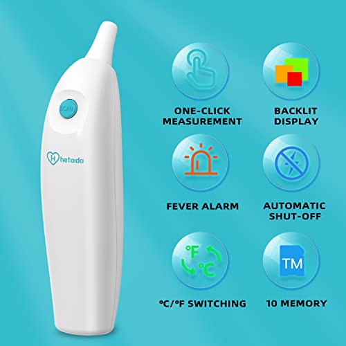 Ear Thermometer for Adults and Kids, Digital Thermometer with Fever Alarm and Insta - Canlaa