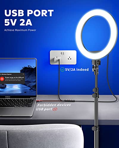 10.2" Selfie Ring Light with 65" Adjustable Tripod Stand & Phone Holder for Live Strea - Canlaa