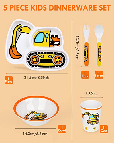 Lehoo Castle Kids Plates and Bowls Sets, Kids Dinnerware Set Includes Plate, Bowl, - Canlaa