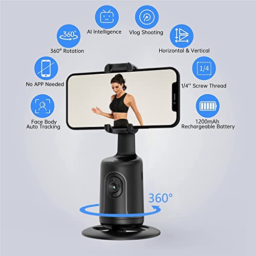 Auto Face Tracking Tripod, 360° Rotation Face Body Phone Camera Mount Smart Shoo - Canlaa