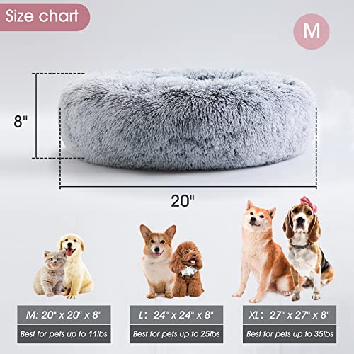 Calming Dog Bed & Cat Bed, Anti-Anxiety Donut Dog Cuddler Bed, Warming Cozy - Canlaa