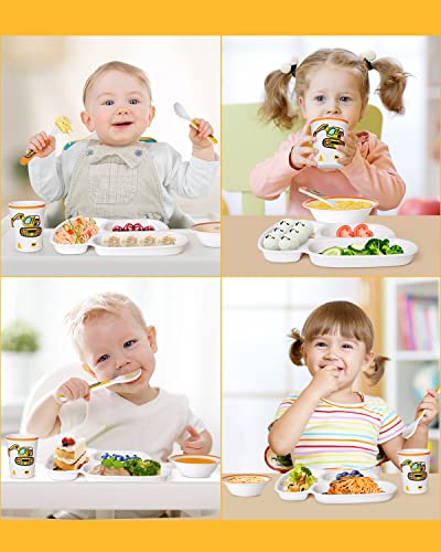 Lehoo Castle Kids Plates and Bowls Sets, Kids Dinnerware Set Includes Plate, Bowl, - Canlaa