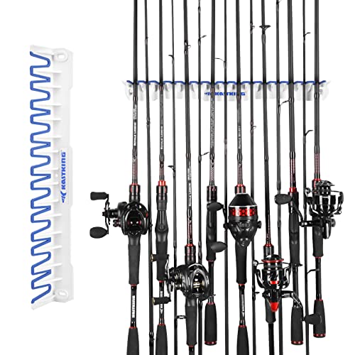 KastKing Patented V15 Vertical Fishing Rod Holder - Store 15 Rods or Rod Combos in 18 Inches Wall Mounted Rod Rack - Canlaa