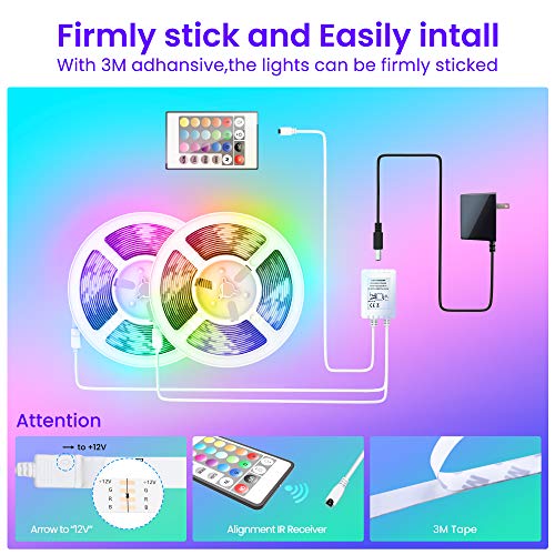 100 FT LED Strip Lights,Rope Lights,Bluetooth APP Control,Color Changing Light - Canlaa