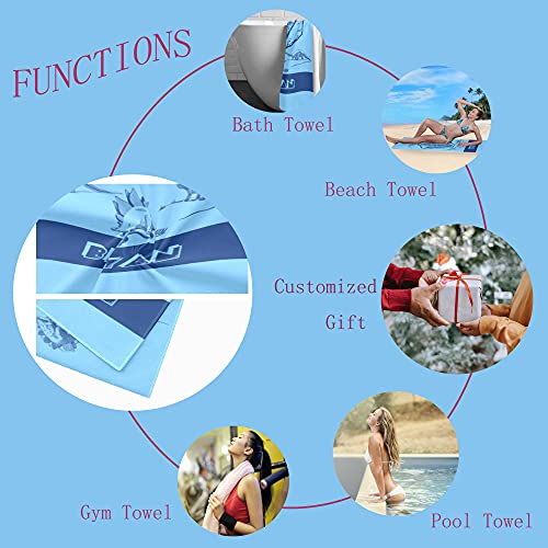 Personalized Beach Towels Custom Pool Towel with Names Text for Adult Women Girl Boy Men - Canlaa