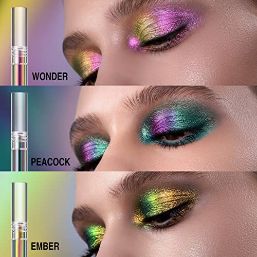 Jolilab Liquid Glitter Eyeshadow,3 Colors Metallic Liquid Chameleon Eyeshadow, Multi-D - Canlaa