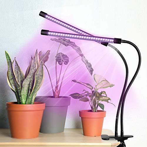 Juhefa Plant Grow Light, Full Spectrum Dual-Head 60 LED Clip-on Plant Lamp for I - Canlaa