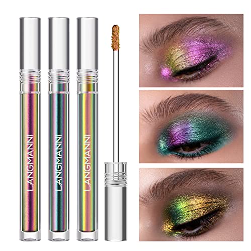 Jolilab Liquid Glitter Eyeshadow,3 Colors Metallic Liquid Chameleon Eyeshadow, Multi-D - Canlaa