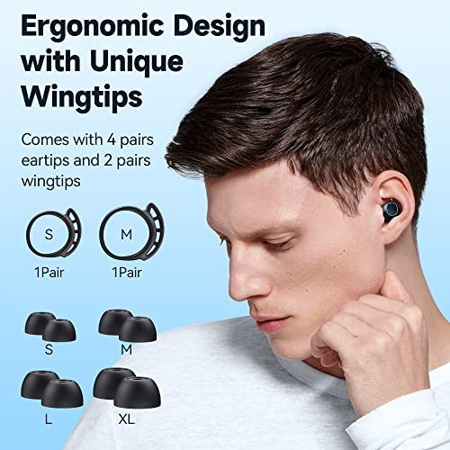 Wireless Earbuds Bluetooth Headphones 120H Playtime IPX7 Waterproof in-Ear Earphones Power Display Ear Buds with Mic and 2600mAh Charging Case for Sports Workout Laptop TV Computer Phone Gaming Black - Canlaa