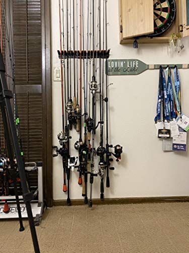 KastKing Patented V15 Vertical Fishing Rod Holder – Wall Mounted Fishing Rod Rack, Store 15 Rods or Fishing Rod Combos in 18 Inches, Great Fishing Pole Holder and Rack - Canlaa