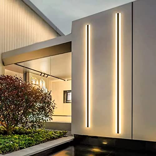 Outdoor Wall Sconce, Long Strip Wall Light Modern Outdoor Lighting Lamp, 110V Hangi - Canlaa