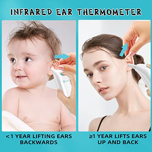 Ear Thermometer for Adults and Kids, Digital Thermometer with Fever Alarm and Insta - Canlaa