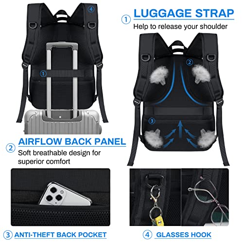 Laptop Backpack 15.6 Inch Travel Backpack Waterproof Computer Backpack Large Wo - Canlaa