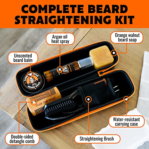 Tame the Wild Premium Beard Straightener Kit - Heated Beard Brush for Men - Beard - Canlaa