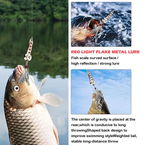 4PCS Fishing Lures Fishing Spoons,Special Shaped Hard Metal Sequin Fishing Jigs Baits,JoyFishing Spoof Gifts Wobble Feathers Fishing Hook for Freshwater Fishing Lovers - Canlaa