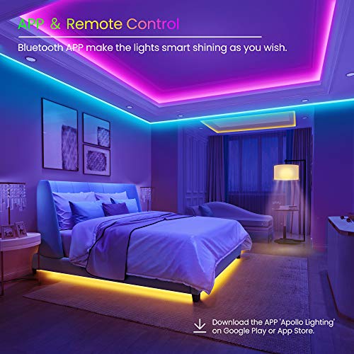 100 FT LED Strip Lights,Rope Lights,Bluetooth APP Control,Color Changing Light - Canlaa