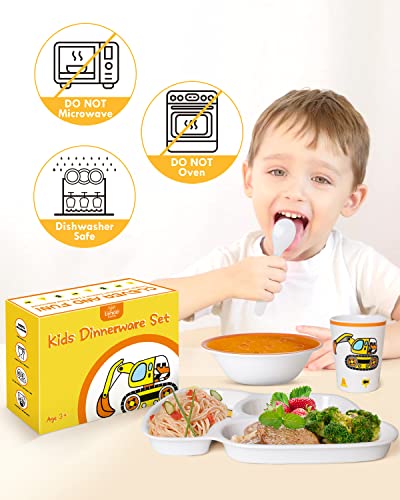 Lehoo Castle Kids Plates and Bowls Sets, Kids Dinnerware Set Includes Plate, Bowl, - Canlaa