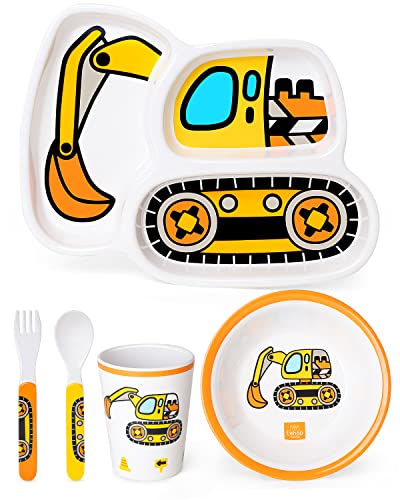 Lehoo Castle Kids Plates and Bowls Sets, Kids Dinnerware Set Includes Plate, Bowl, - Canlaa