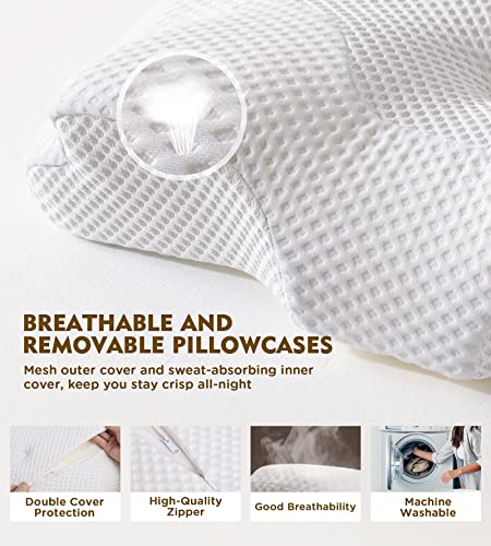 Cervical Pillow for Neck Pain Relief, Hollow Design Odorless Memory Foam Pillows - Canlaa