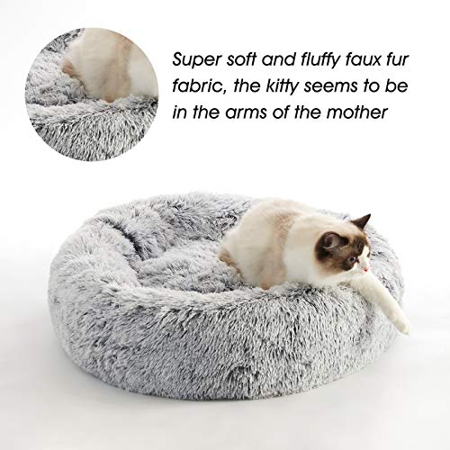 Calming Dog Bed & Cat Bed, Anti-Anxiety Donut Dog Cuddler Bed, Warming Cozy - Canlaa