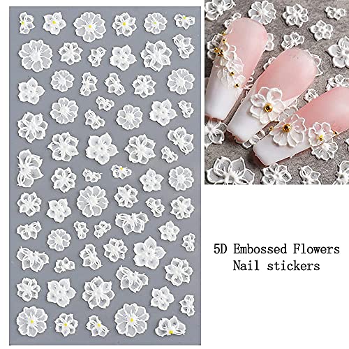 Flower Nail Art Sticker Decals 5D Hollow Exquisite Pattern Nail Art Supplies Self-Adhe - Canlaa