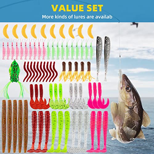 GOANDO Fishing Lures Kit 302Pcs Fishing Accessories Set for Bass Trout Salmon with Topwater Lures Crankbaits Spinnerbaits Spoon Worms Jigs and More Fishing Gear with Tackle Box - Canlaa