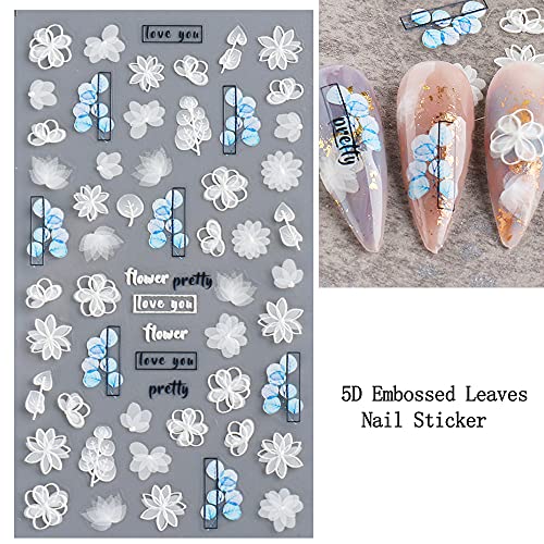 Flower Nail Art Sticker Decals 5D Hollow Exquisite Pattern Nail Art Supplies Self-Adhe - Canlaa