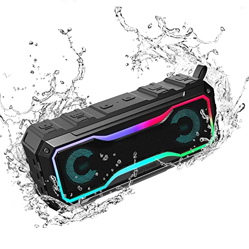 Twinkle Portable Bluetooth Speaker, Wireless Speaker with RGB LED Light, IPX7 Water - Canlaa