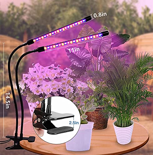 Juhefa Plant Grow Light, Full Spectrum Dual-Head 60 LED Clip-on Plant Lamp for I - Canlaa