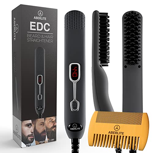 Aberlite EDC - Premium Beard Straightener Brush for Men - Professional Straightening - Canlaa