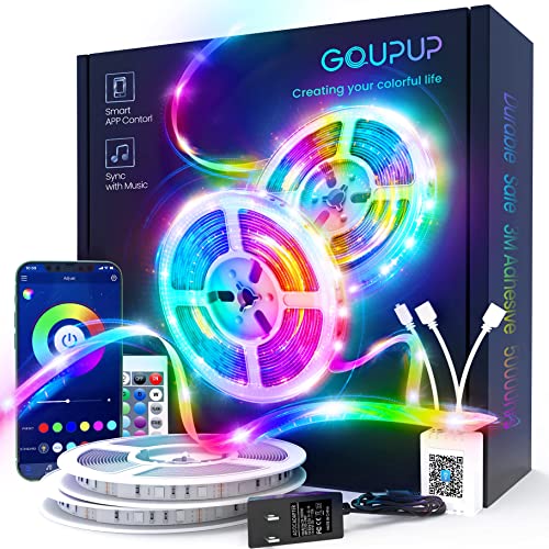 100 FT LED Strip Lights,Rope Lights,Bluetooth APP Control,Color Changing Light - Canlaa