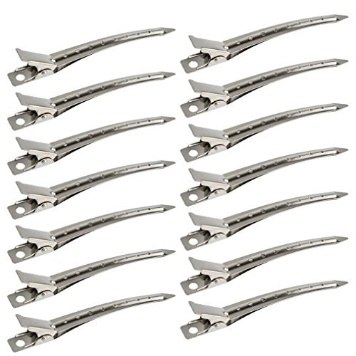 24 Packs Duck Bill Clips, Bantoye 3.5 Inches Rustproof Metal Alligator Curl Clips - Canlaa