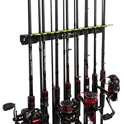 KastKing Patented V15 Vertical Fishing Rod Holder – Wall Mounted Fishing Rod Rack, Store 15 Rods or Fishing Rod Combos in 18 Inches, Great Fishing Pole Holder and Rack - Canlaa