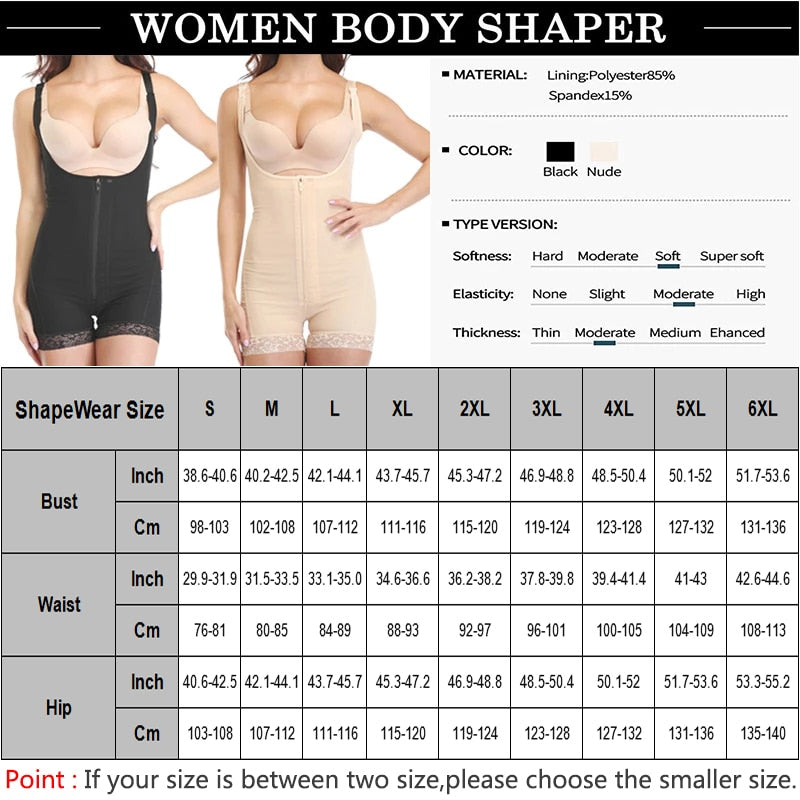 Girdles Woman Body Shaper Waist Trainer Thigh Slimmer Slimming Bodysuit Corset Butt Lifter Belly Band Plus Size Shapewear Briefs - Canlaa