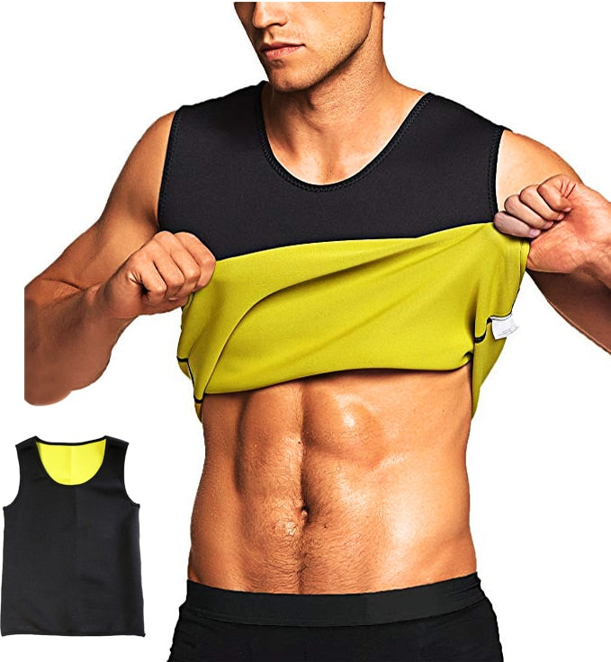 CXZD Men Sauna Suit Heat Trapping Shapewear Sweat Body Shaper Vest Slimmer Sauna suits Compression Thermal Top Fitness Shirt - Canlaa